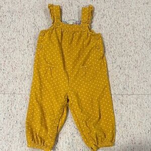 JoJo Maman Bebe Mustard Polka Dot Overalls